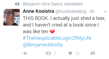 Screenshot Benjamin Alire Saenz retweet