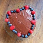 Chocolate Cake with Strawberries and Cream